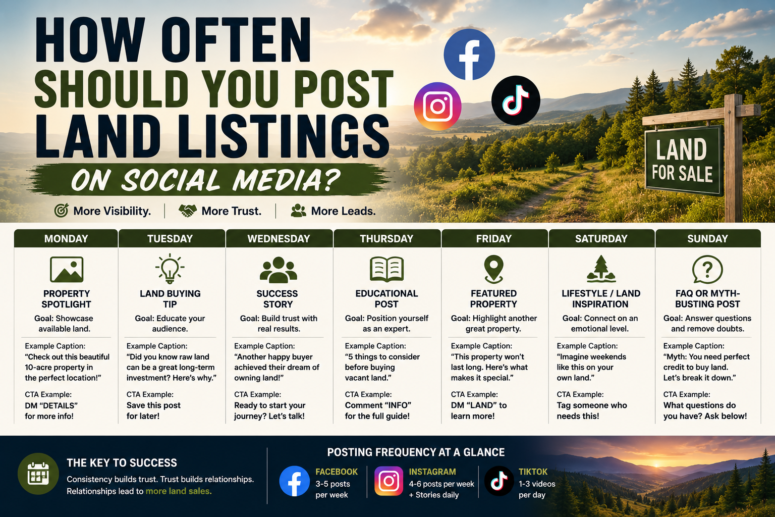 How Often Should You Post Land Listings on Social Media?